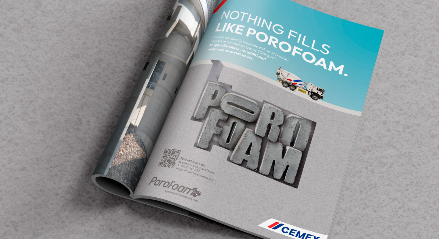 Poforoam ad shown in magazine