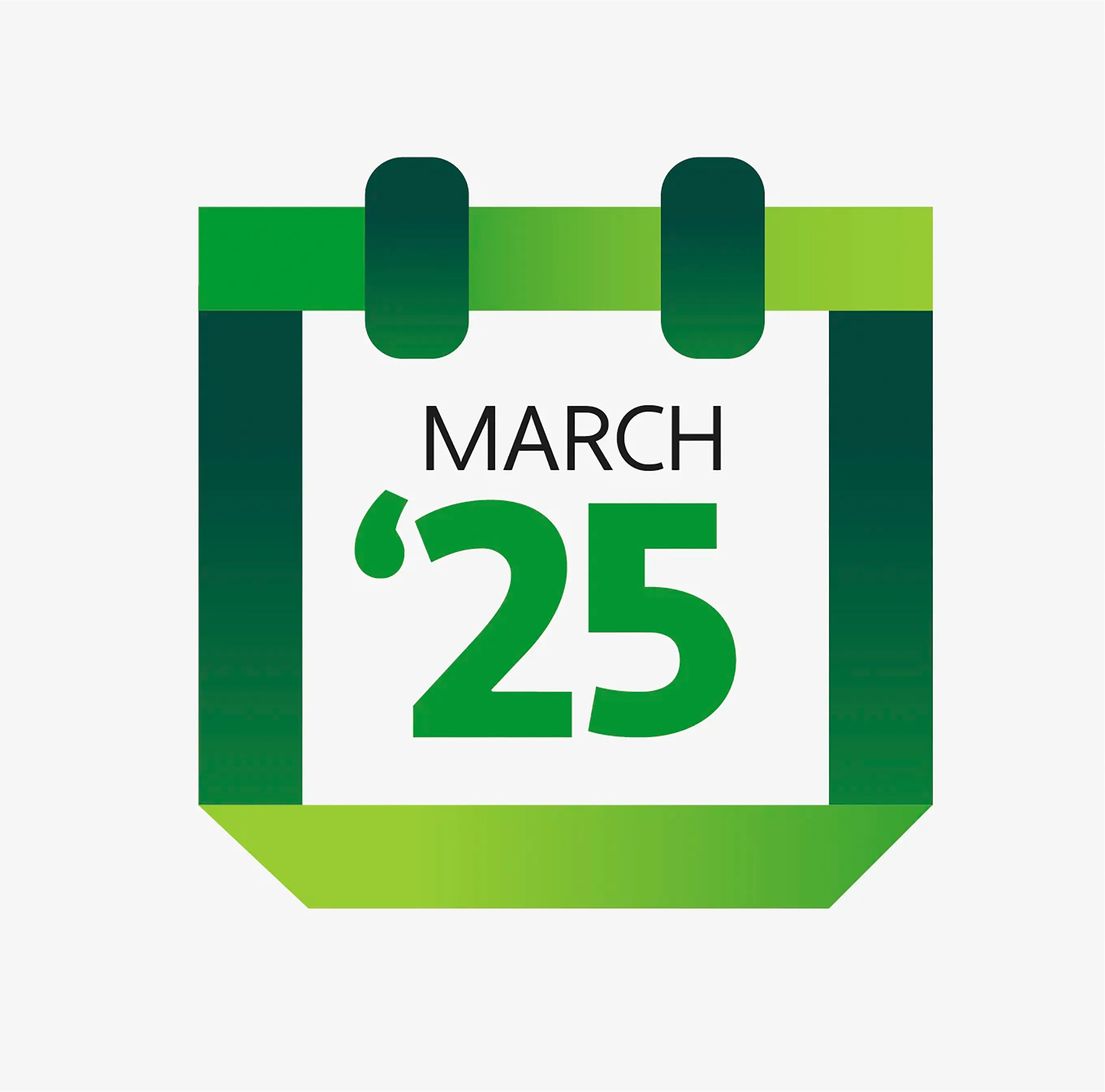 Actuate branded calendar icon, using the folded actuate graphic line.