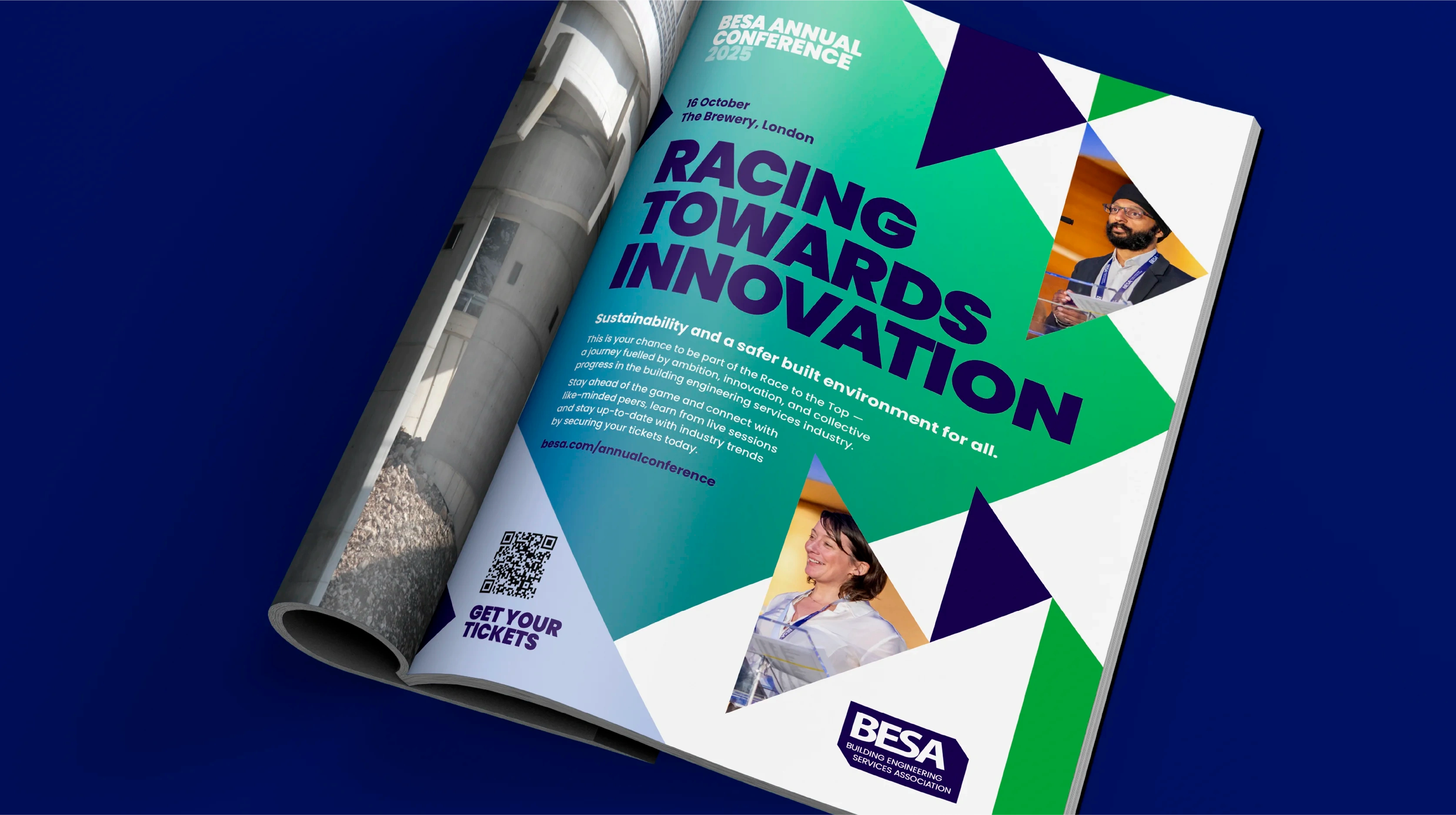 BESA annual conference 2025 advertising. Full page design for trade publications.