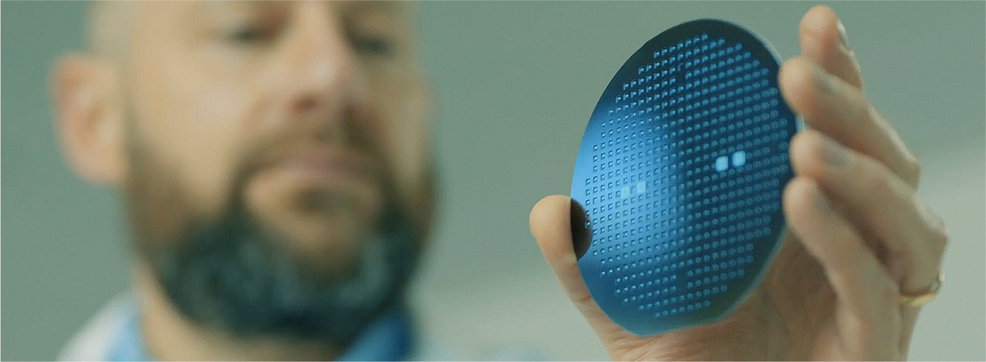Baker Hughes lifestyle photography showing a person holding a component.