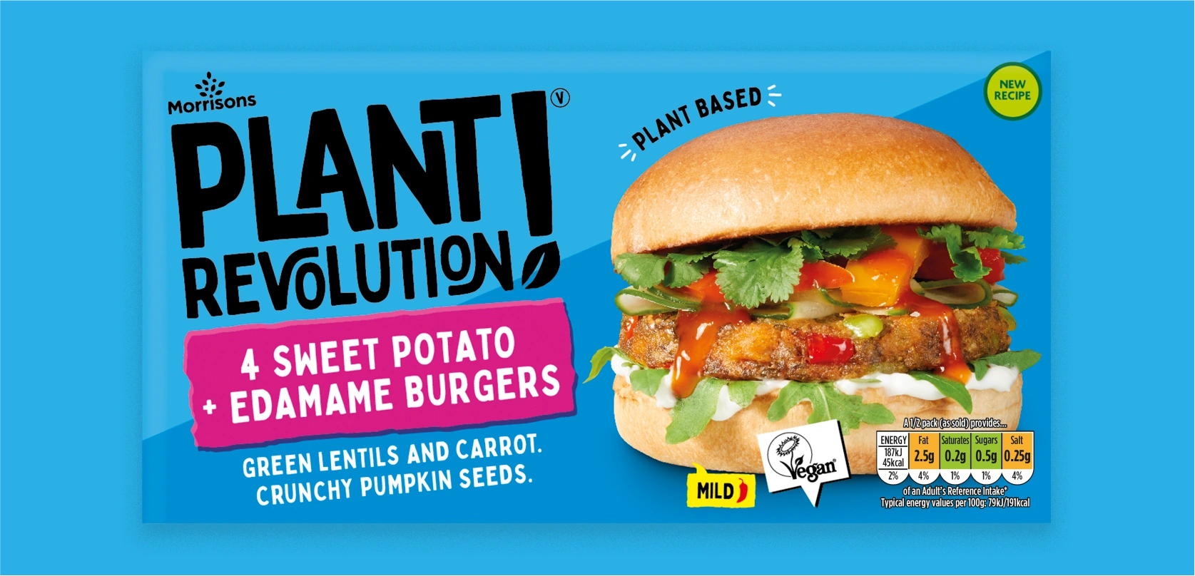 Plant revolution packaging design including product photography styled and shot in our in house studio.