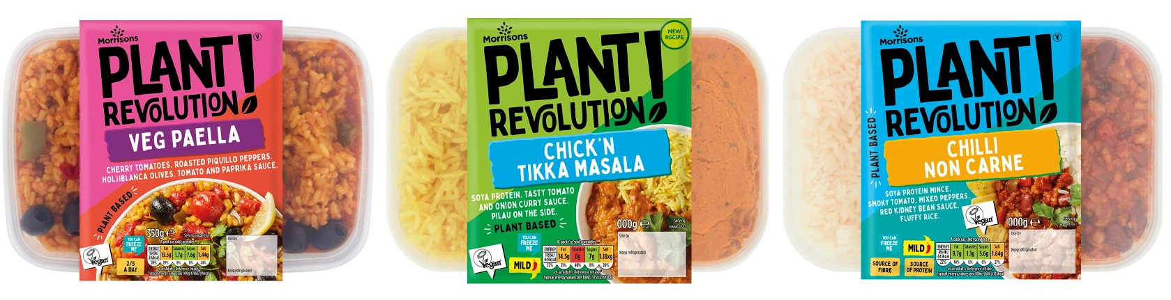 Plant revolution packaging designs across various products within the range. Including product photography styled and shot in our in house studio.