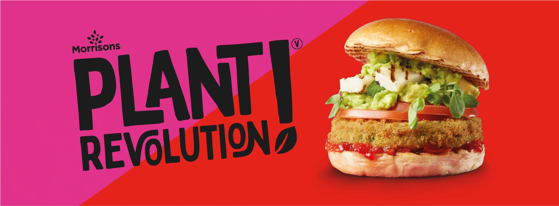 Morrisons Plant Revolution bold branding, food styling and in house photography.